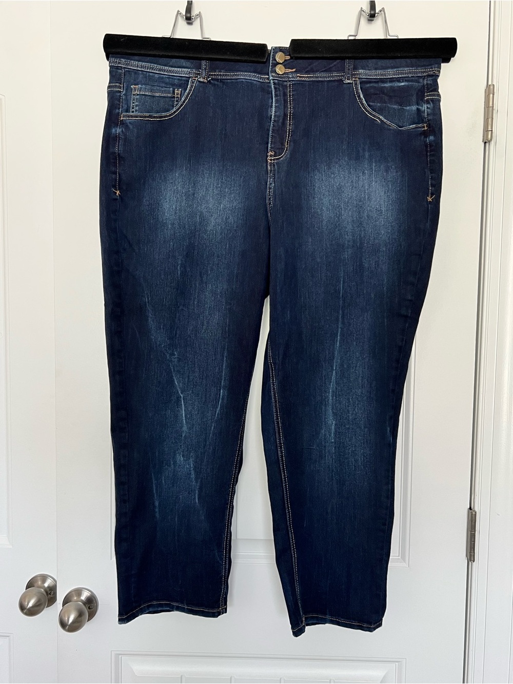 Lane Bryant Dark Blue Cropped Jeans Tighter Tummy Technology Size 24